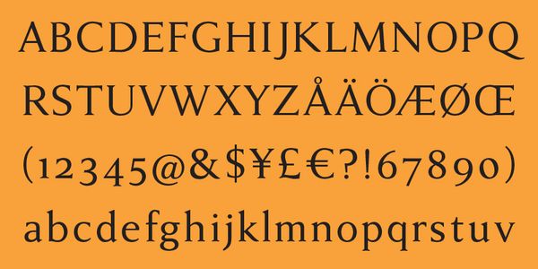 Card displaying Anziano typeface in various styles