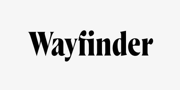 Card displaying Wayfinder CF typeface in various styles