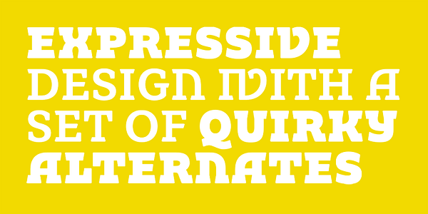 Card displaying Grueber typeface in various styles