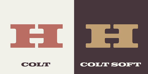 Card displaying Colt typeface in various styles