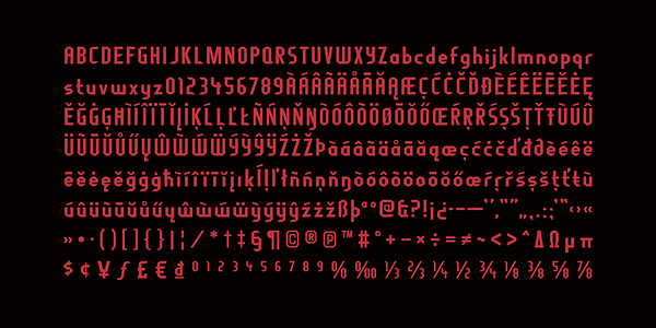 Card displaying Fragile Bombers typeface in various styles