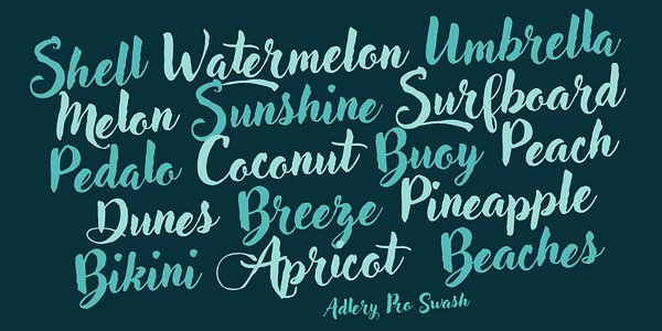 Card displaying Adlery Pro typeface in various styles