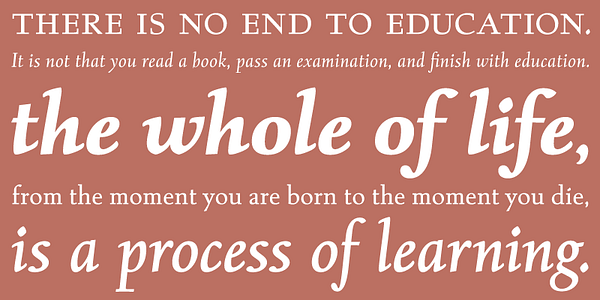 Card displaying Albertan typeface in various styles