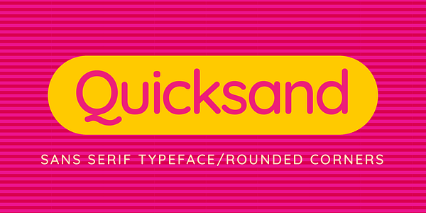 Card displaying Quicksand typeface in various styles