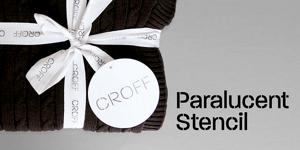 Card displaying Paralucent typeface in various styles