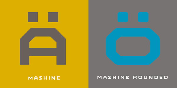 Card displaying JAF Mashine typeface in various styles