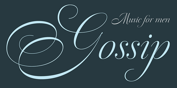 Card displaying Dulcinea typeface in various styles