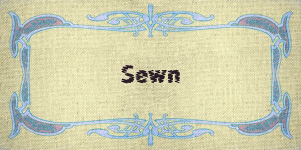 Card displaying Sewn typeface in various styles