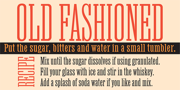 Card displaying MVB Peccadillo typeface in various styles