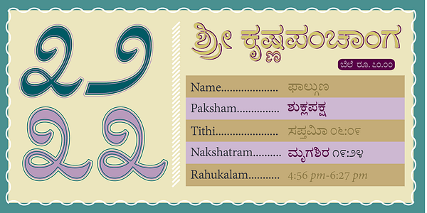 Card displaying Adobe Kannada typeface in various styles