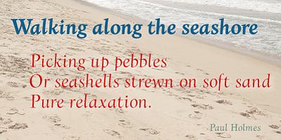 Card displaying Copacabana typeface in various styles