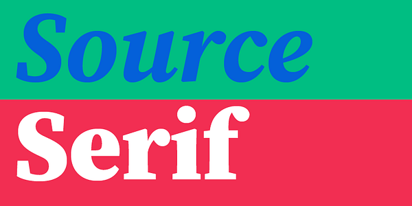 Card displaying Source Serif typeface in various styles