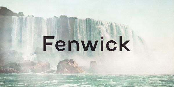 Card displaying Fenwick typeface in various styles