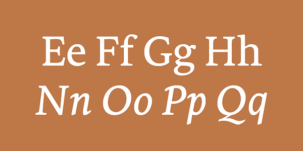 Card displaying Sirba typeface in various styles