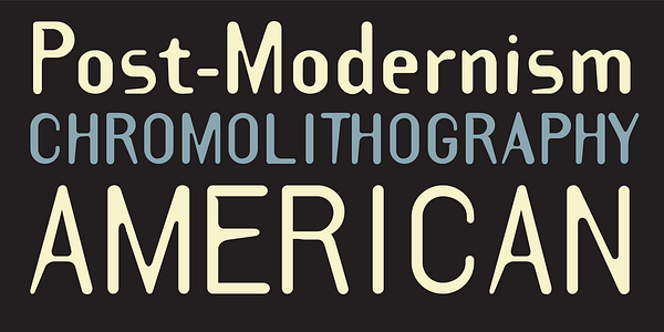 Card displaying Template Gothic typeface in various styles