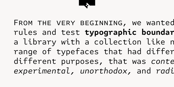 Card displaying FF Attribute Mono typeface in various styles