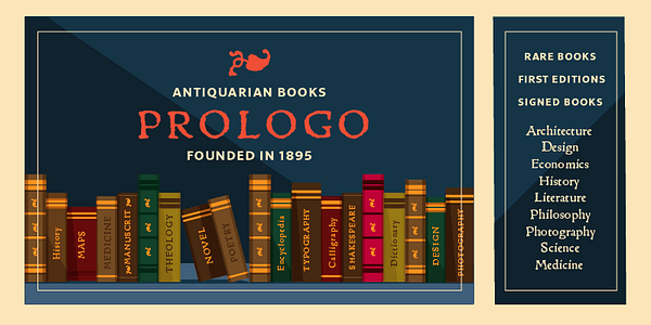 Card displaying MVB Gryphius typeface in various styles