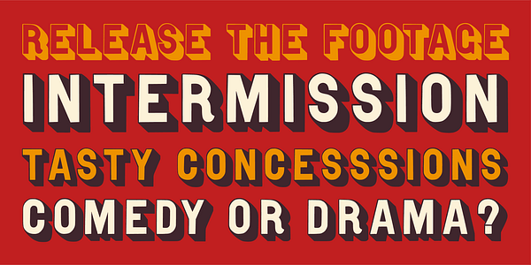 Card displaying WTR Gothic Open Shaded typeface in various styles