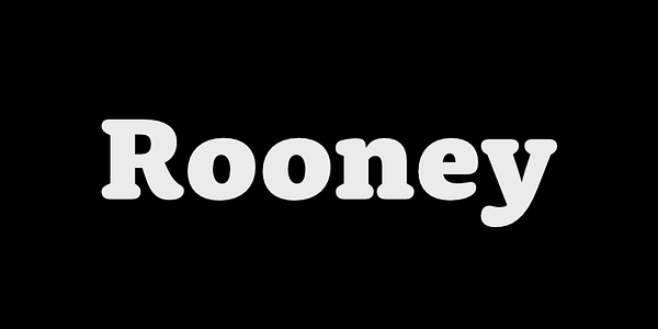Card displaying Rooney typeface in various styles
