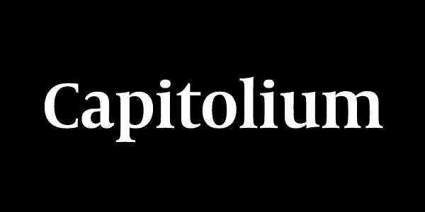 Card displaying Capitolium 2 typeface in various styles