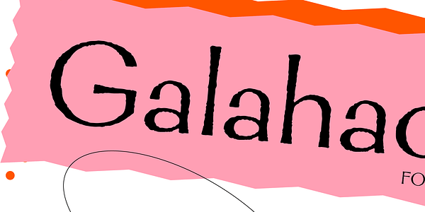 Card displaying Galahad typeface in various styles