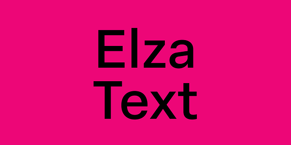 Card displaying Elza Text typeface in various styles