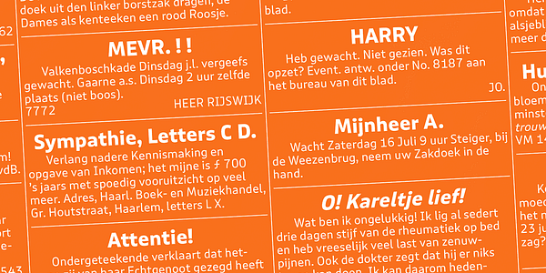 Card displaying Puffin typeface in various styles