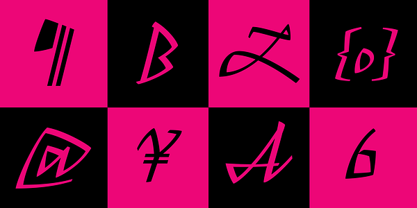 Card displaying Haltrix typeface in various styles