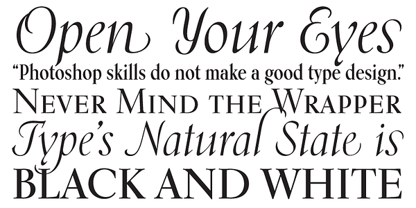 Card displaying Kumlien typeface in various styles