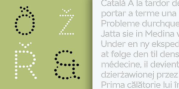 Card displaying Punto typeface in various styles