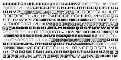 Card displaying Sporty Pro typeface in various styles