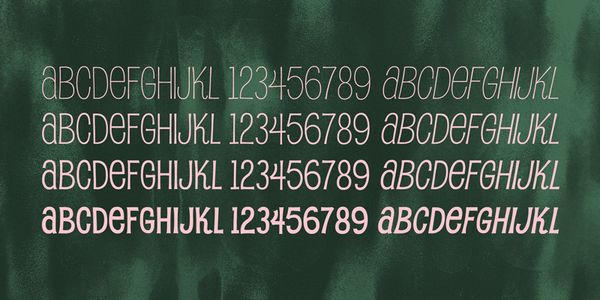 Card displaying Pupcat typeface in various styles