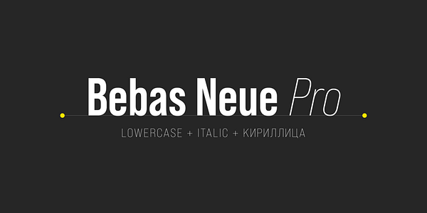 Card displaying Bebas Neue Pro typeface in various styles