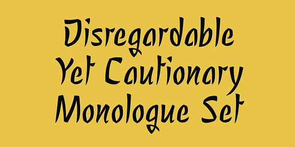 Card displaying Nagomi typeface in various styles