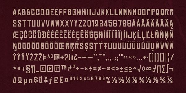 Card displaying Chinese Rocks typeface in various styles