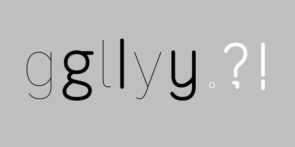 Card displaying Relief SingleLine typeface in various styles