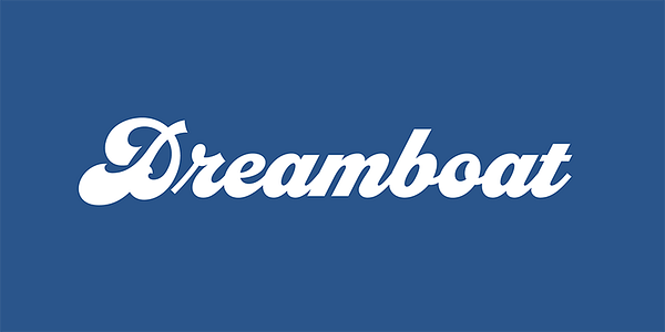 Card displaying Dreamboat typeface in various styles