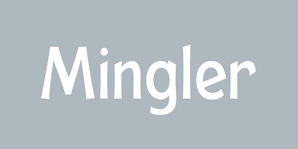Card displaying Mingler typeface in various styles