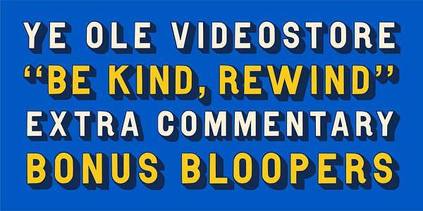 Card displaying WTR Gothic Open Shaded typeface in various styles