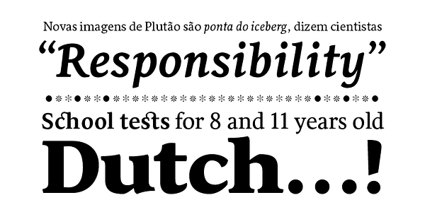 Card displaying Sirba typeface in various styles