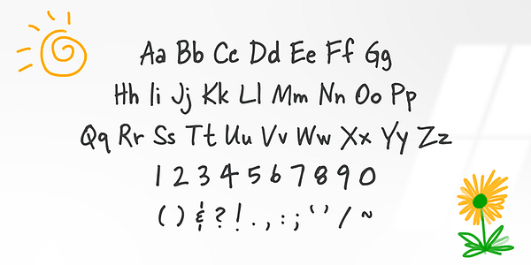 Card displaying Skippy Sharp typeface in various styles