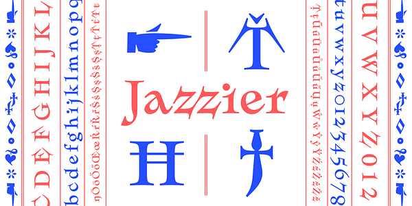 Card displaying Jazzier typeface in various styles