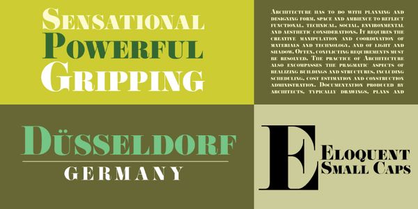 Card displaying Eloquent JF typeface in various styles