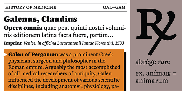 Card displaying Zenon typeface in various styles