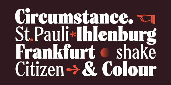 Card displaying Spirits typeface in various styles