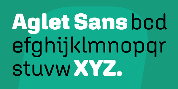 Card displaying Aglet Sans typeface in various styles