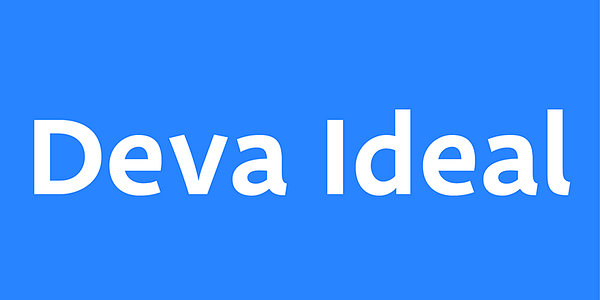 Card displaying Deva Ideal typeface in various styles