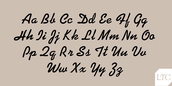 Card displaying LTC Swing typeface in various styles