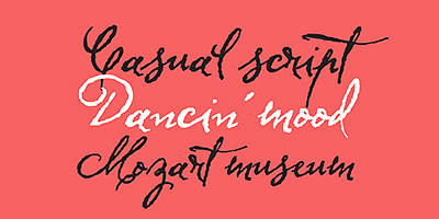 Card displaying Herencia typeface in various styles