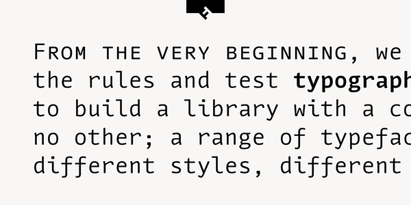 Card displaying FF Nuvo Mono typeface in various styles